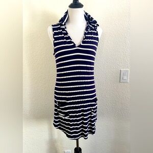 Blue and White Nautical Stripe Swim Coverup